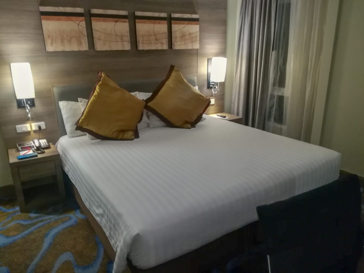 Unser Bett im ersten Hotel in Bangkok, dem Citrus Sukhumvit Soi 11